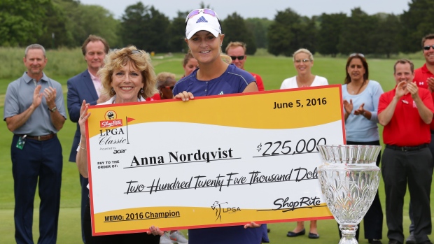 Defending champ Nordqvist shoots 7-under 64 for LPGA lead