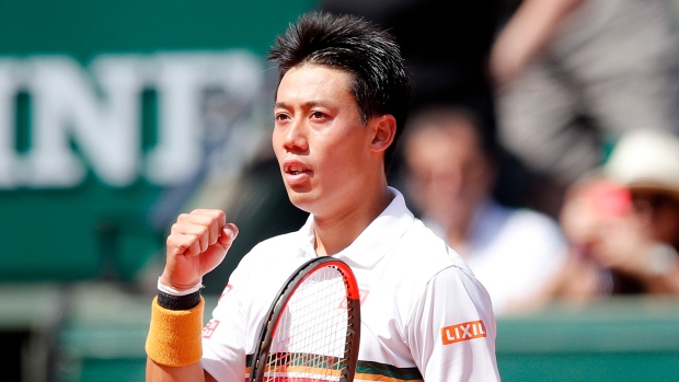 Luck and ideal tennis sends Nishikori to French Open QF