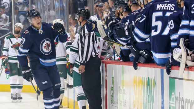 Laine celebrates