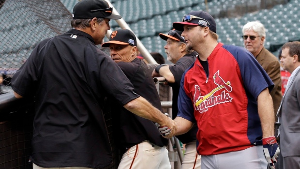 A.J. Pierzynski to start at catcher in place of injured Molina for Cardinals in Game 3 of NLCS Article Image 0