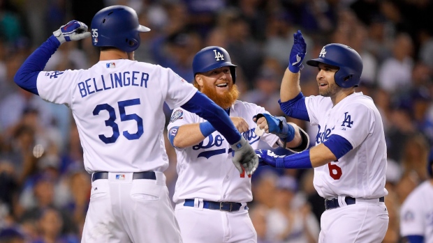 Los Angeles Dodgers celebrate