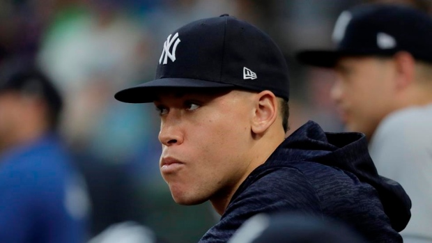 Aaron Judge takes BP at Baltimore prior to return from injury