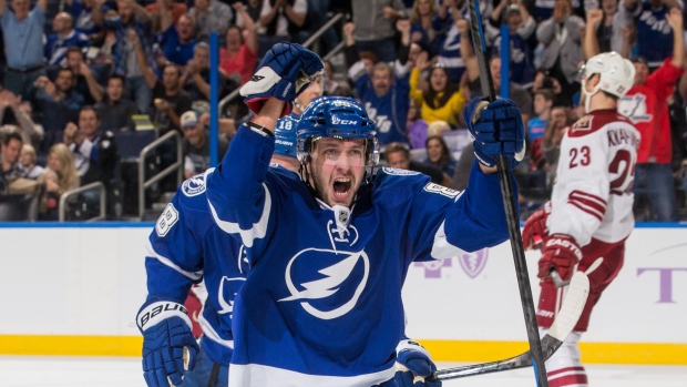 Nikita Kucherov celebrates