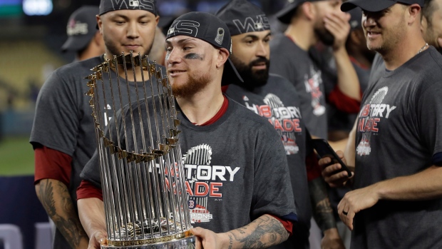 Thrown Beer Can Damages Red Sox World Series Trophy 