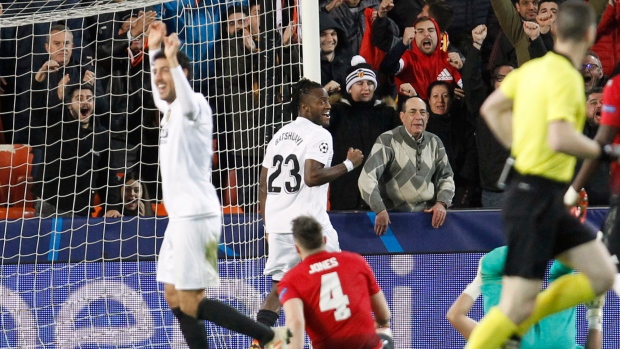 Valencia players celebrate