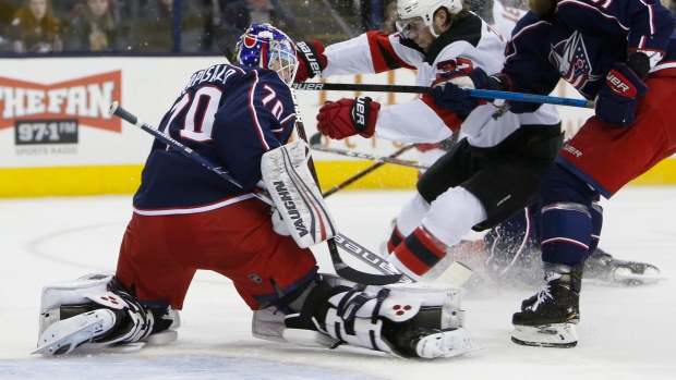 Korpisalo Helps Lead Blue Jackets Past Devils Tsn Ca