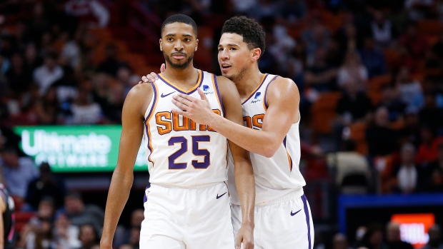  Devin Booker and Mikal Bridges 