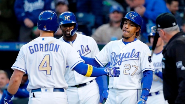 Alex Gordon, Whit Merrifield, KC // August 6, 2018 v CHC