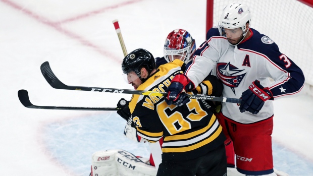 Columbus Blue Jackets hockey jersey worn by Seth Jones