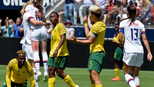 Samantha Mewis scores twice to lead US women's national team past South ...