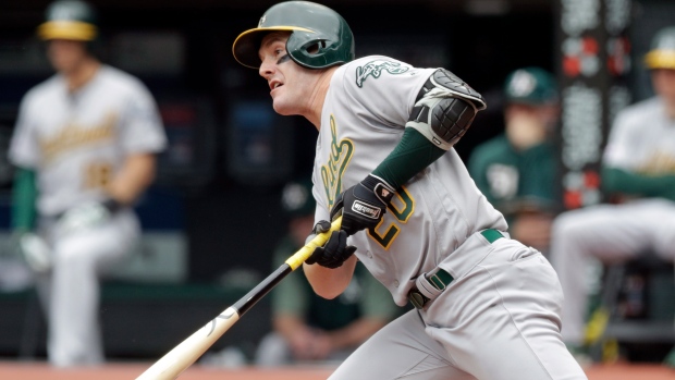 Oakland A's place Mark Canha on 10-day injured list with left hip