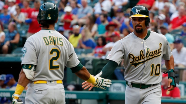 Khris Davis goes 2-for-3 in first game back with Oakland A's