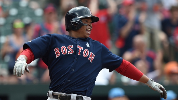Christopher Smith on X: Red Sox's Rafael Devers showing off his