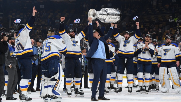 St. Louis Blues head coach Craig Berube talks about inching closer to  playoff series win