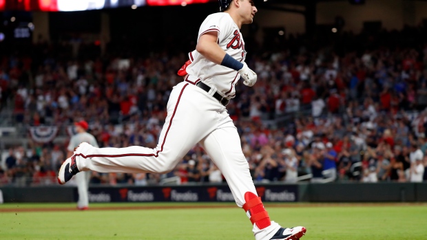 Who is that power hitter wearing Dansby Swanson's jersey?