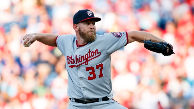 Strasburg strikes out 12, Nationals one win from World Series