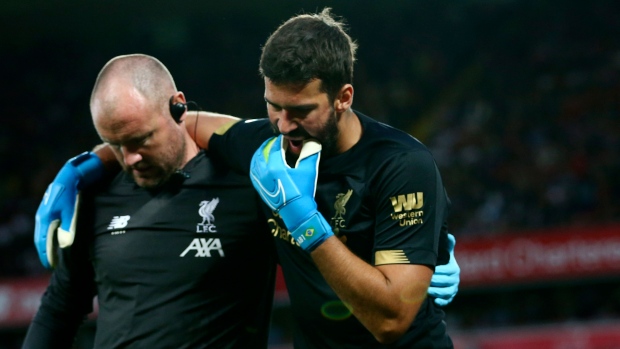 LIVERPOOL, ENGLAND - SEPTEMBER 18: Alisson Becker of Liverpool