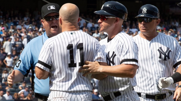 New York Yankees' Aaron Boone ejected during epic 'savages' rant (Video)