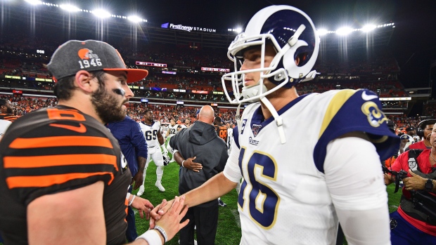 Los Angeles Rams wide receiver Cooper Kupp runs during the second half of  an NFL football game against the Cleveland Browns, Sunday, Sept. 22, 2019,  in Cleveland. The Rams won 20-13. (AP