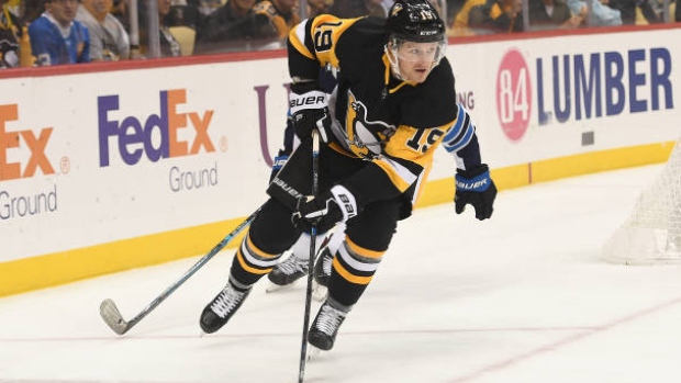 Pittsburgh Penguins' Jared McCann skates during an NHL hockey game