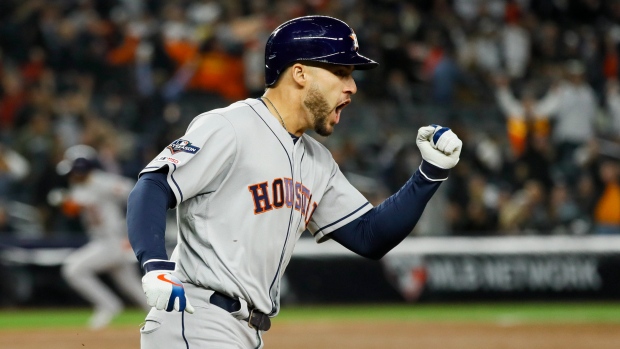 Houston Astros World Series MVP George Springer and Carlos Correa