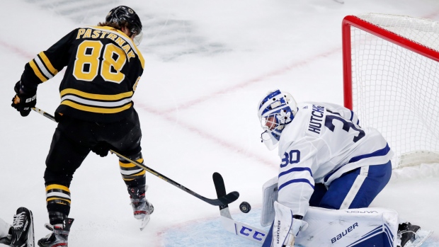 David Pastrnak scores 10th with highlight reel goal as Boston Bruins double  up Toronto Maple Leafs 