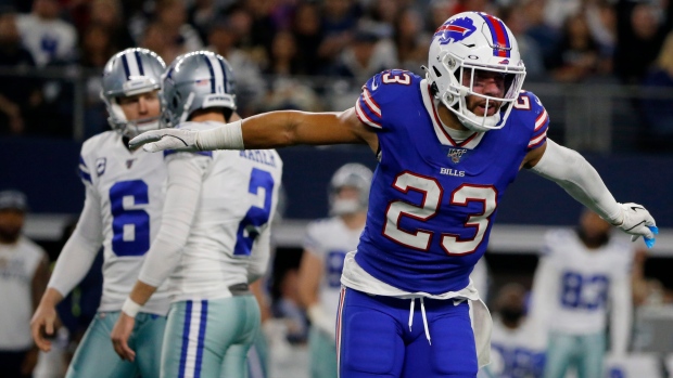 Micah Hyde makes incredible over-the-shoulder interception vs. Patriots