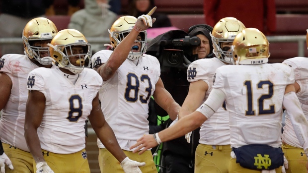 ian book & chase claypool  Notre dame fighting irish football