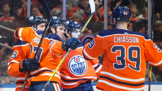 Edmonton Oilers celebrate