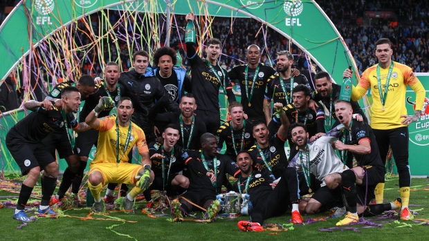 Manchester City Celebrates Carabao Cup