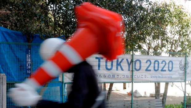 Worker at a Tokyo 2020 Olympics venue