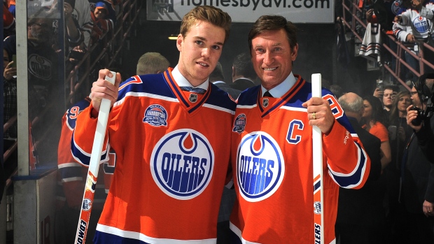 Connor McDavid and Wayne Gretzky