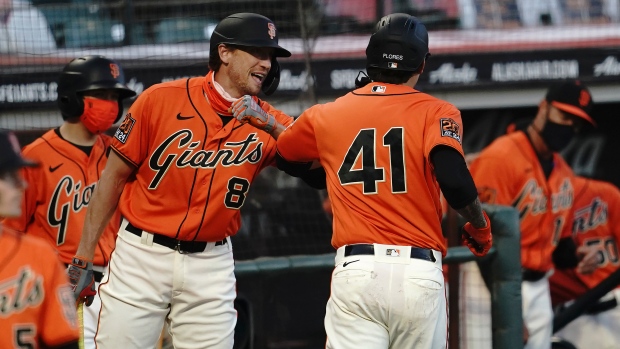 Belt scores go-ahead run in 8th, Giants beat Guardians 4-2