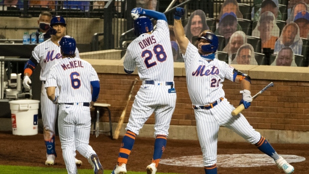 Alonso hits a 2-run homer as the Mets beat the Giants 8-4 for their 1st  series win in a month