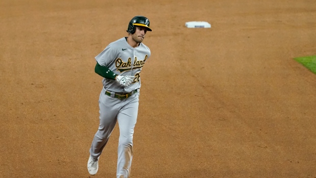 Matt Olson draws a start off; he's played in all of A's games