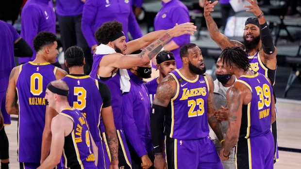 Los Angeles Lakers celebrate