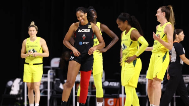 WNBA playoffs: Las Vegas Aces beat Seattle Storm in OT in Game 3