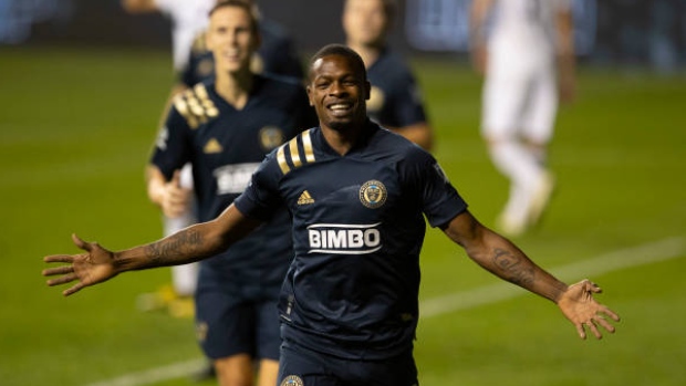 Philadelphia Union Home football shirt 2018 - 2020. Sponsored by Bimbo