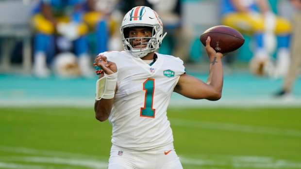 Dolphins optimistic Tua will face Jets despite sore thumb