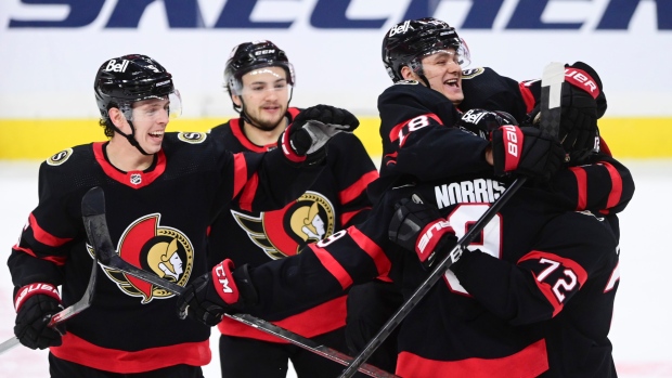 Batherson scores twice in 53 seconds, Sens beat Maple Leafs