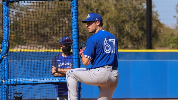 Toronto Blue Jays pitcher Julian Fernandez (35) during a spring