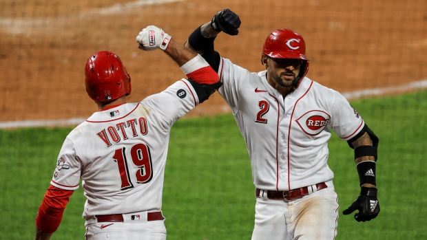 Nick Castellanos introduced by Reds