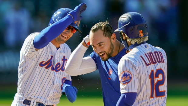 New York Mets edge Miami Marlins with bizarre walk-off HBP 