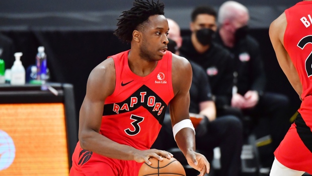 Toronto Raptors forward OG Anunoby works out ahead of Game 6 