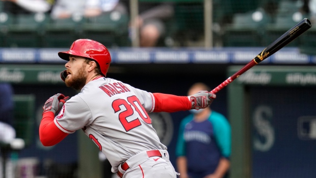 What happened to the ball after Angels rookie Jared Walsh's first hit? -  Los Angeles Times