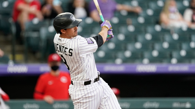 Jonathan India's home run takes out a coffee cup in Reds' bullpen