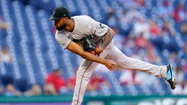 Alcantara tosses 2-hit ball, leads Marlins past Phillies 6-0