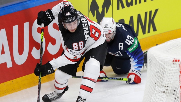 andrew mangiapane scores twice as canada defeats usa at world hockey championship tsn ca