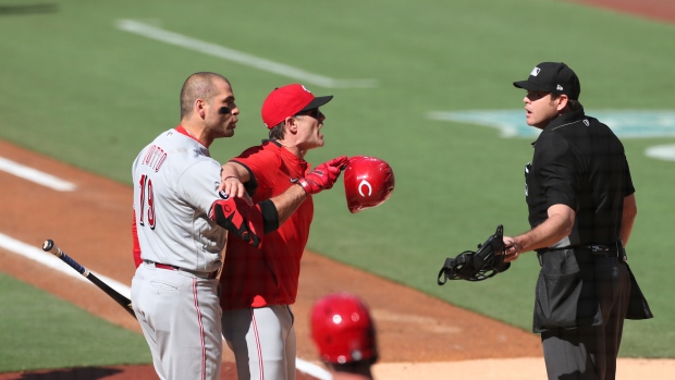 Joey Votto gets ejected in finale of contract year