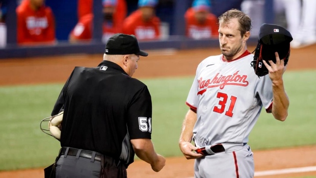 Rangers' Max Scherzer has another run-in with umpire